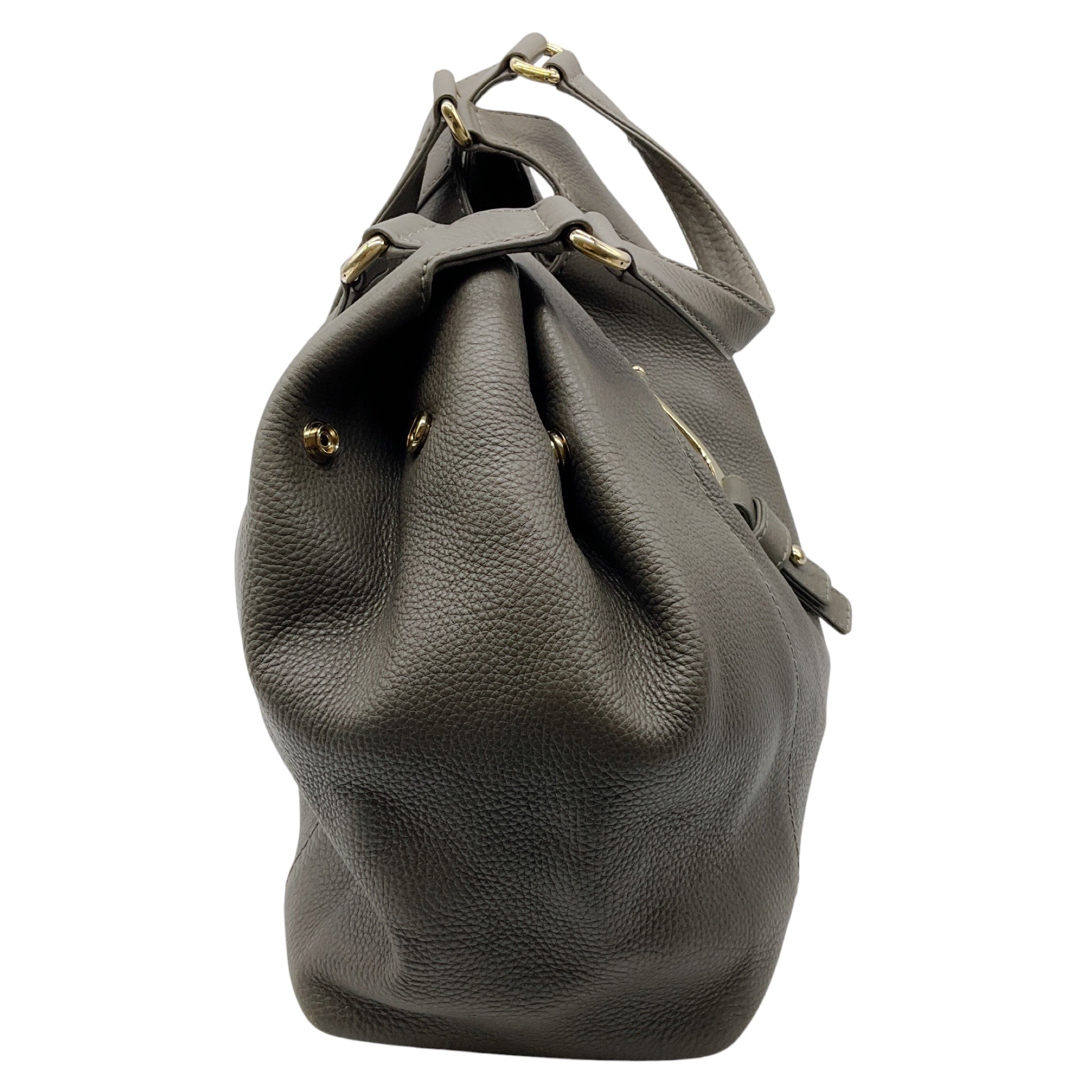 Gucci Taupe Grey Grained Leather Hobo Shoulder Bag