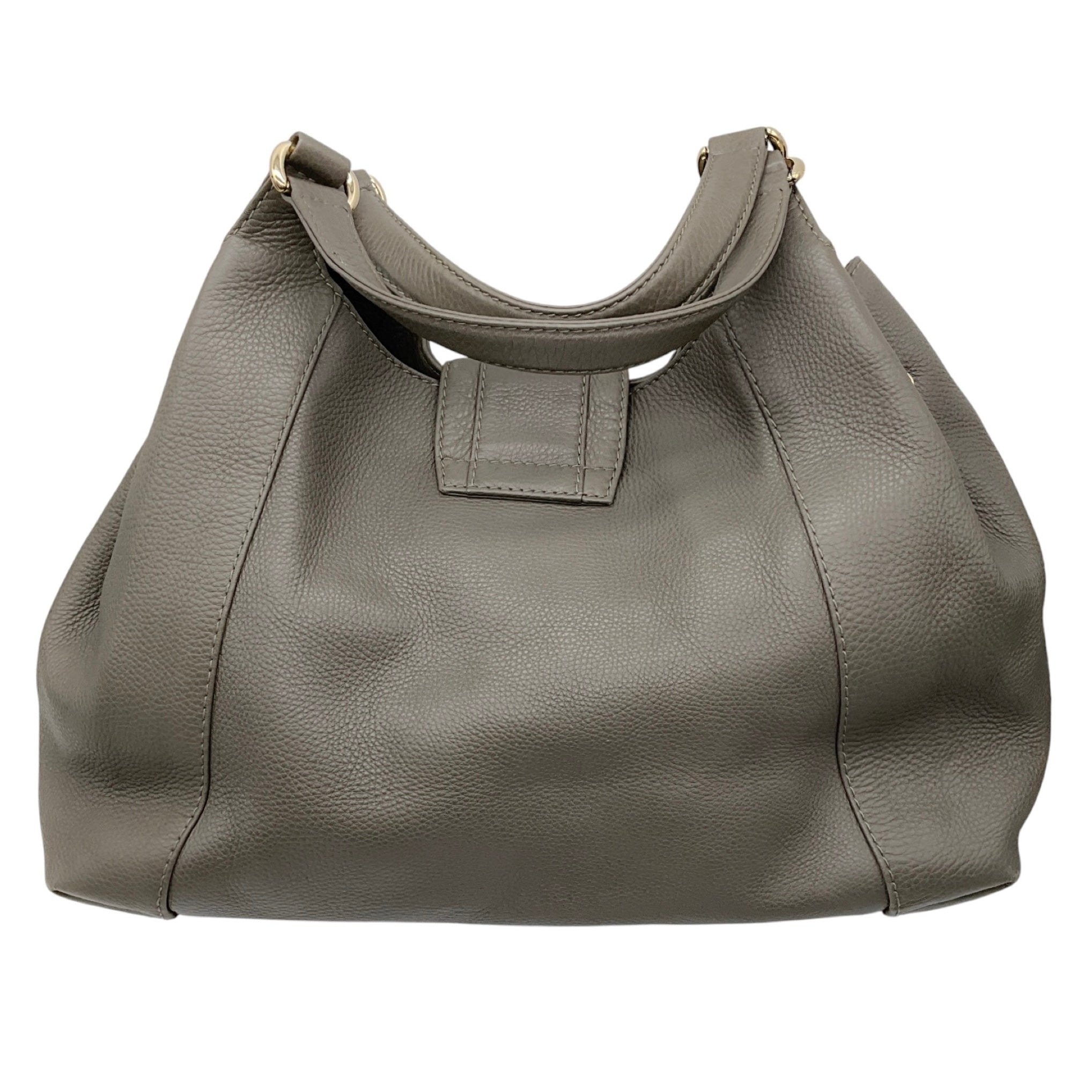 Gucci Taupe Grey Grained Leather Hobo Shoulder Bag