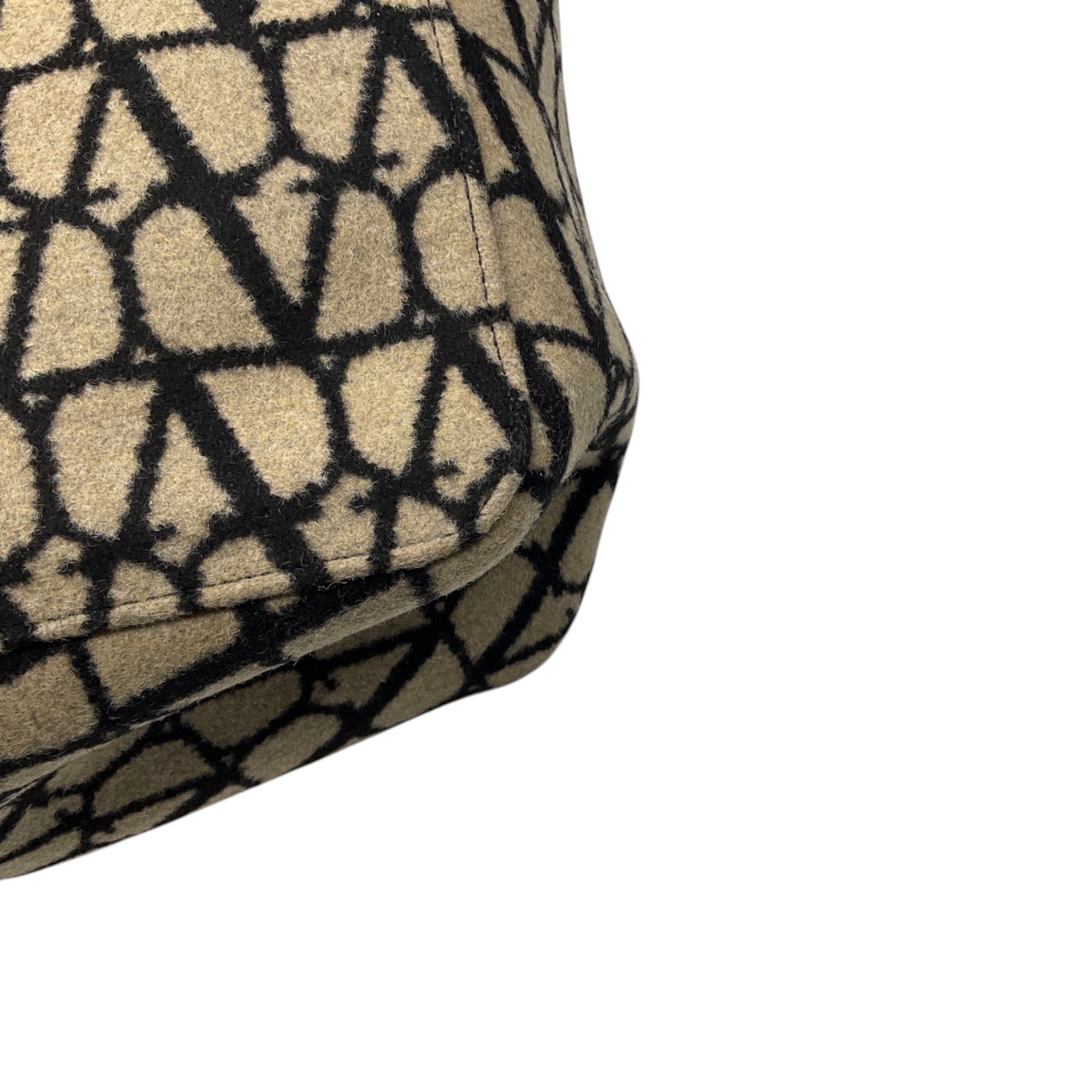 Valentino Beige / Black VLogo Reversible Large Tote Handbag