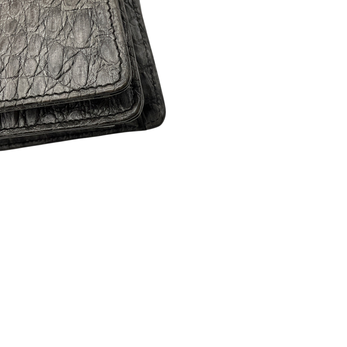 Escada Grey Y2K Embossed Leather Shoulder Bag