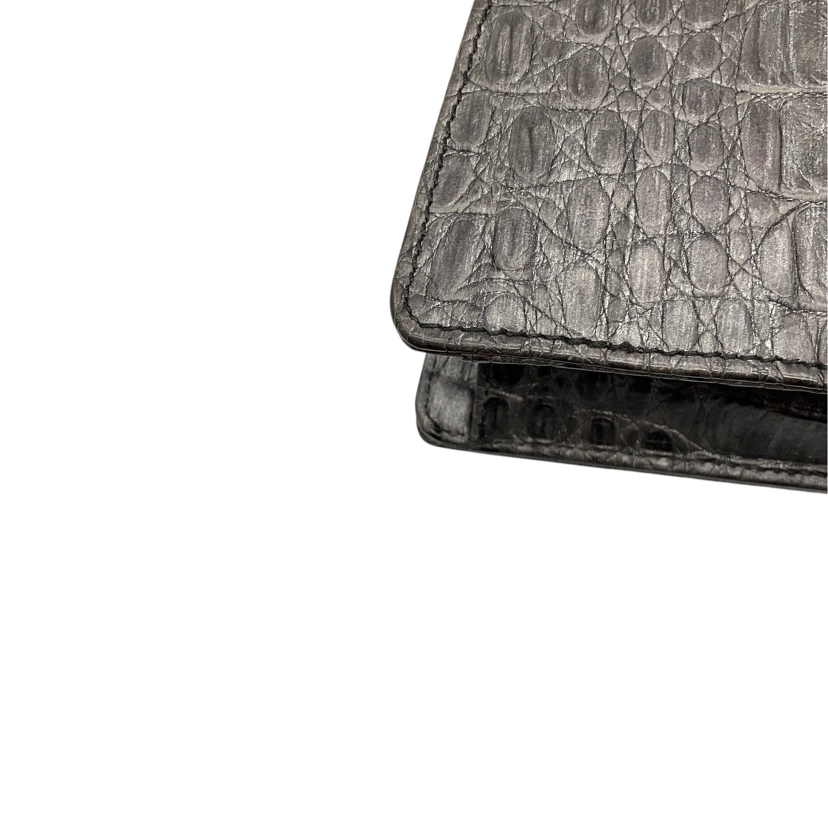 Escada Grey Y2K Embossed Leather Shoulder Bag