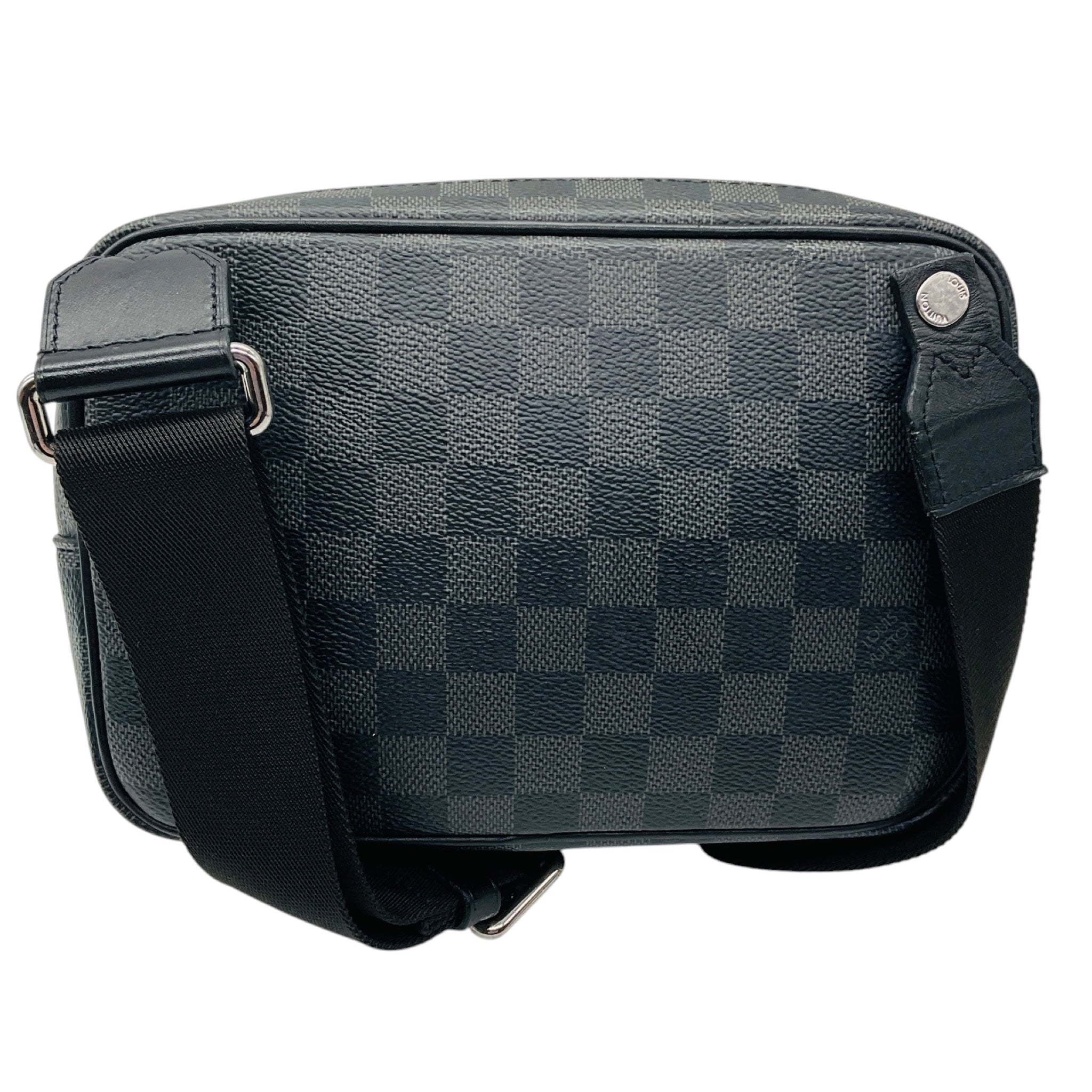 Louis Vuitton Graphite / Black Damier Coated Canvas and Leather Scott Messenger Shoulder Bag with Pouch