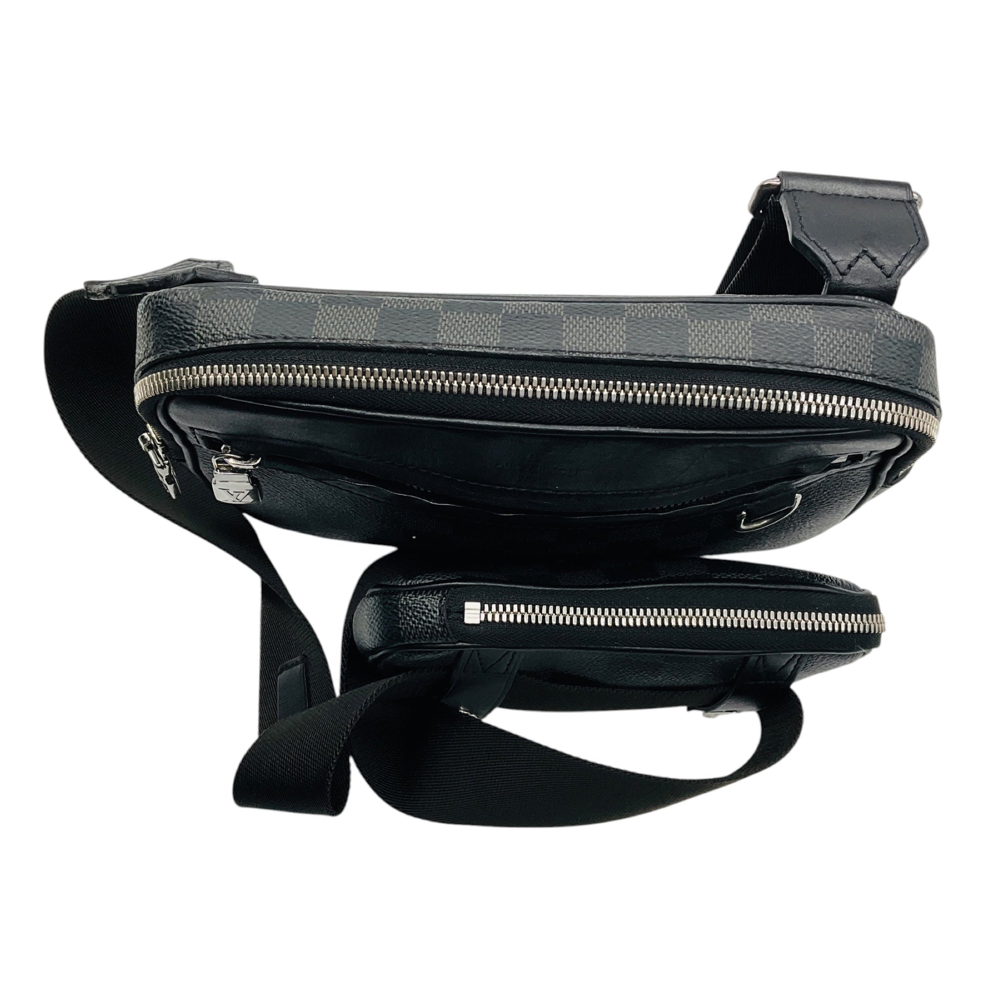 Louis Vuitton Graphite / Black Damier Coated Canvas and Leather Scott Messenger Shoulder Bag with Pouch