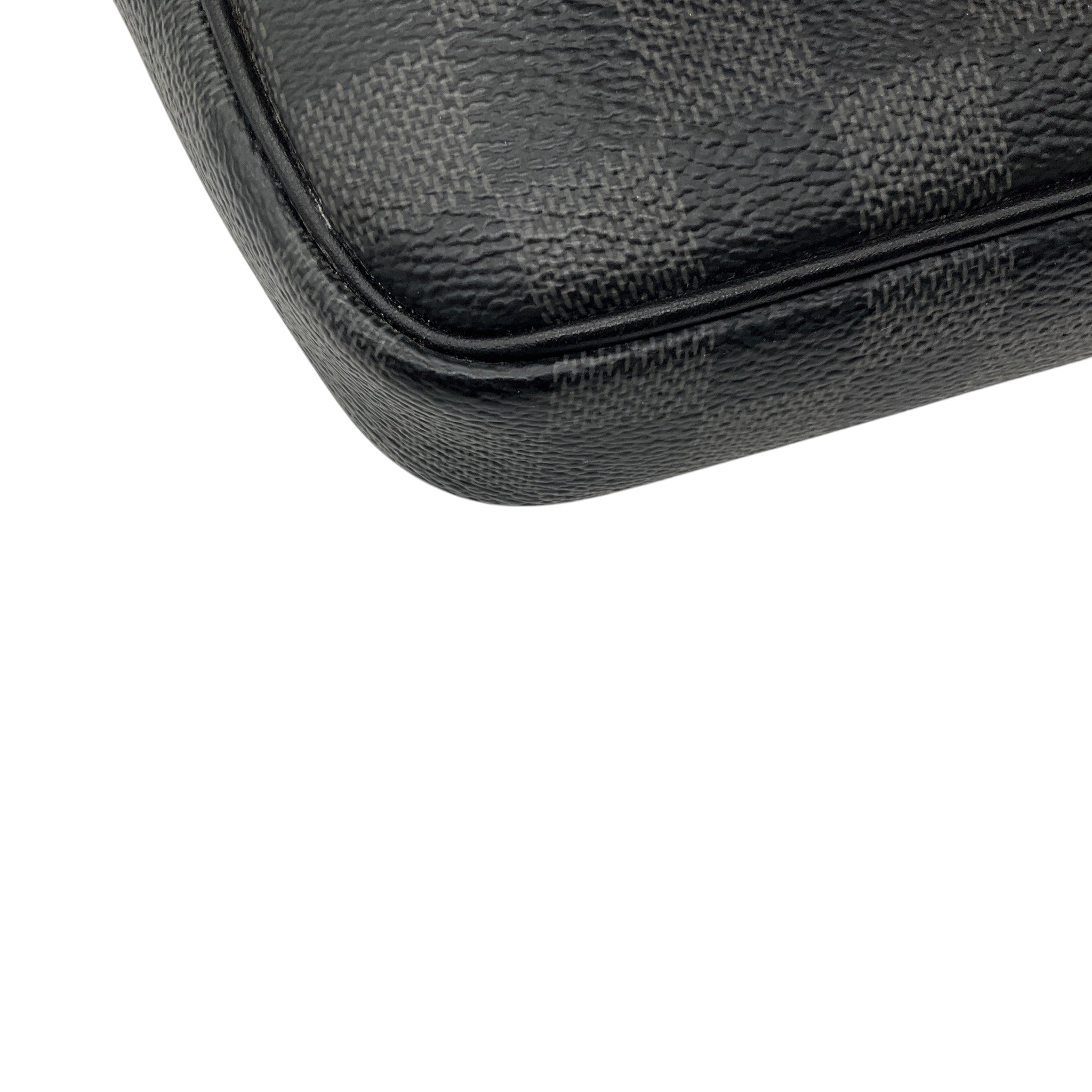 Louis Vuitton Graphite / Black Damier Coated Canvas and Leather Scott Messenger Shoulder Bag with Pouch