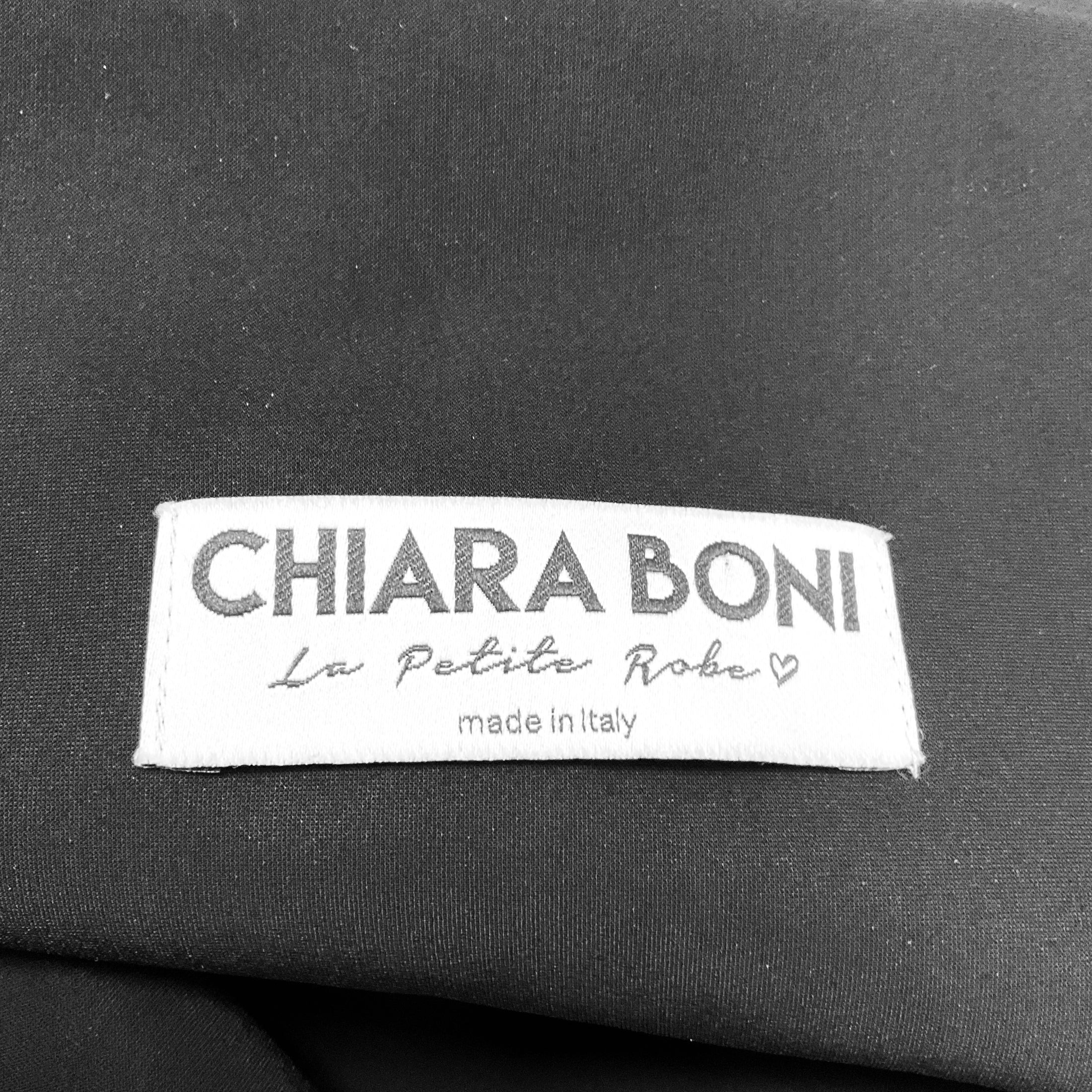 Chiara Boni La Petite Robe Black Flare Leg Nylon Stretch Jumpsuit with Cut Out Detail