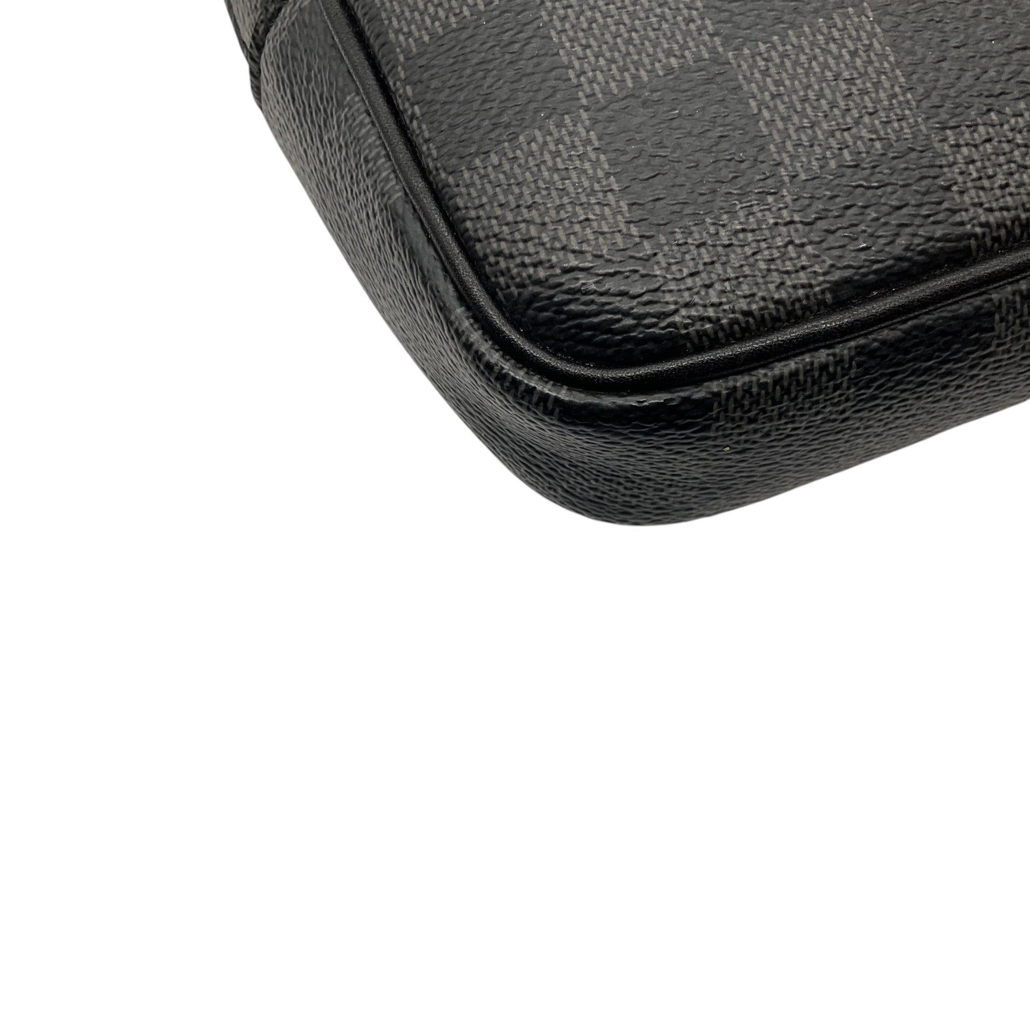 Louis Vuitton Graphite / Black Damier Coated Canvas and Leather Scott Messenger Shoulder Bag with Pouch