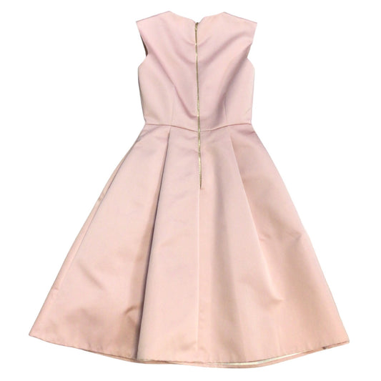 Rochas Pink Sleeveless V-Neck Satin A-Line Dress