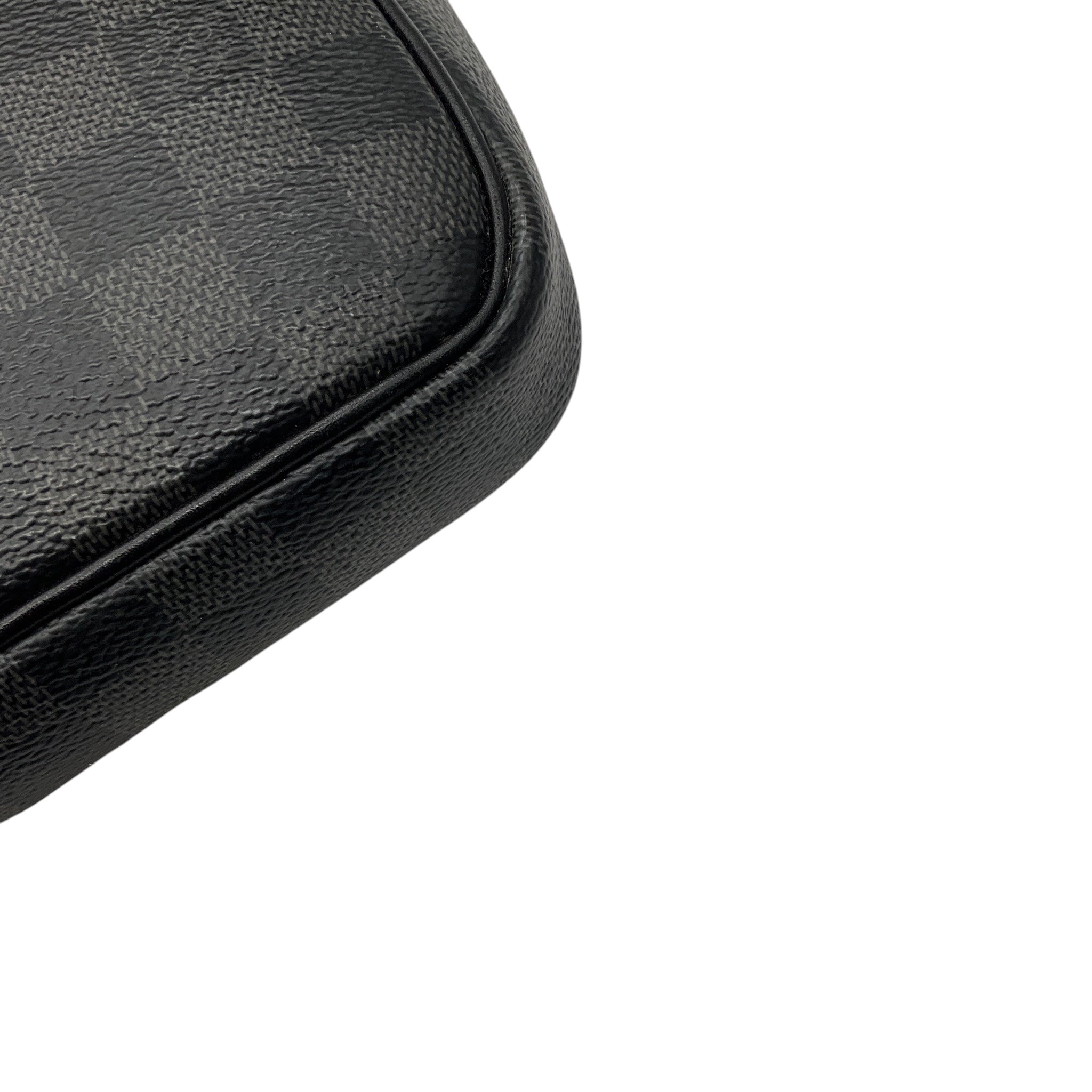 Louis Vuitton Graphite / Black Damier Coated Canvas and Leather Scott Messenger Shoulder Bag with Pouch