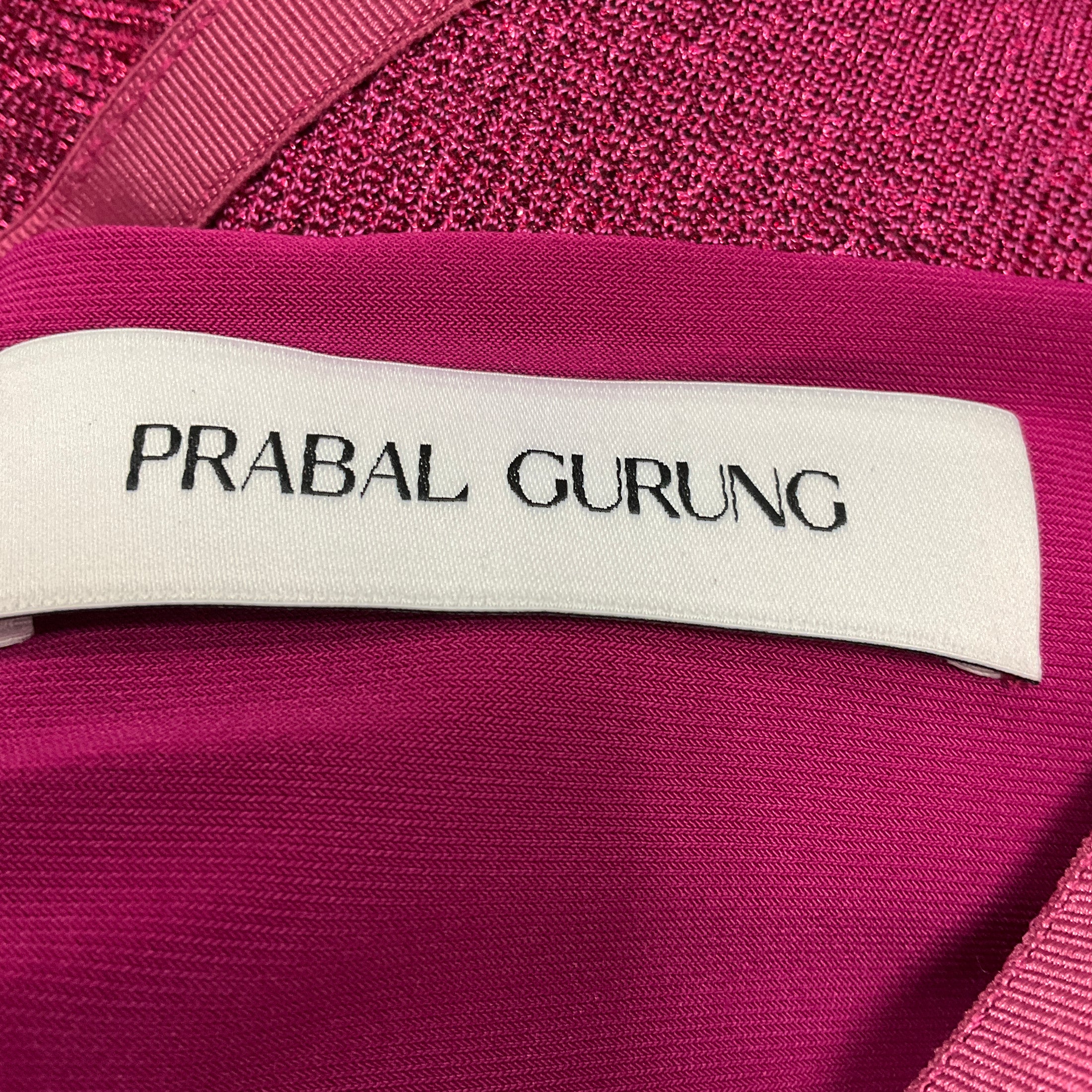 Prabal Gurung Fuchsia Metallic Ruched Cocktail Dress