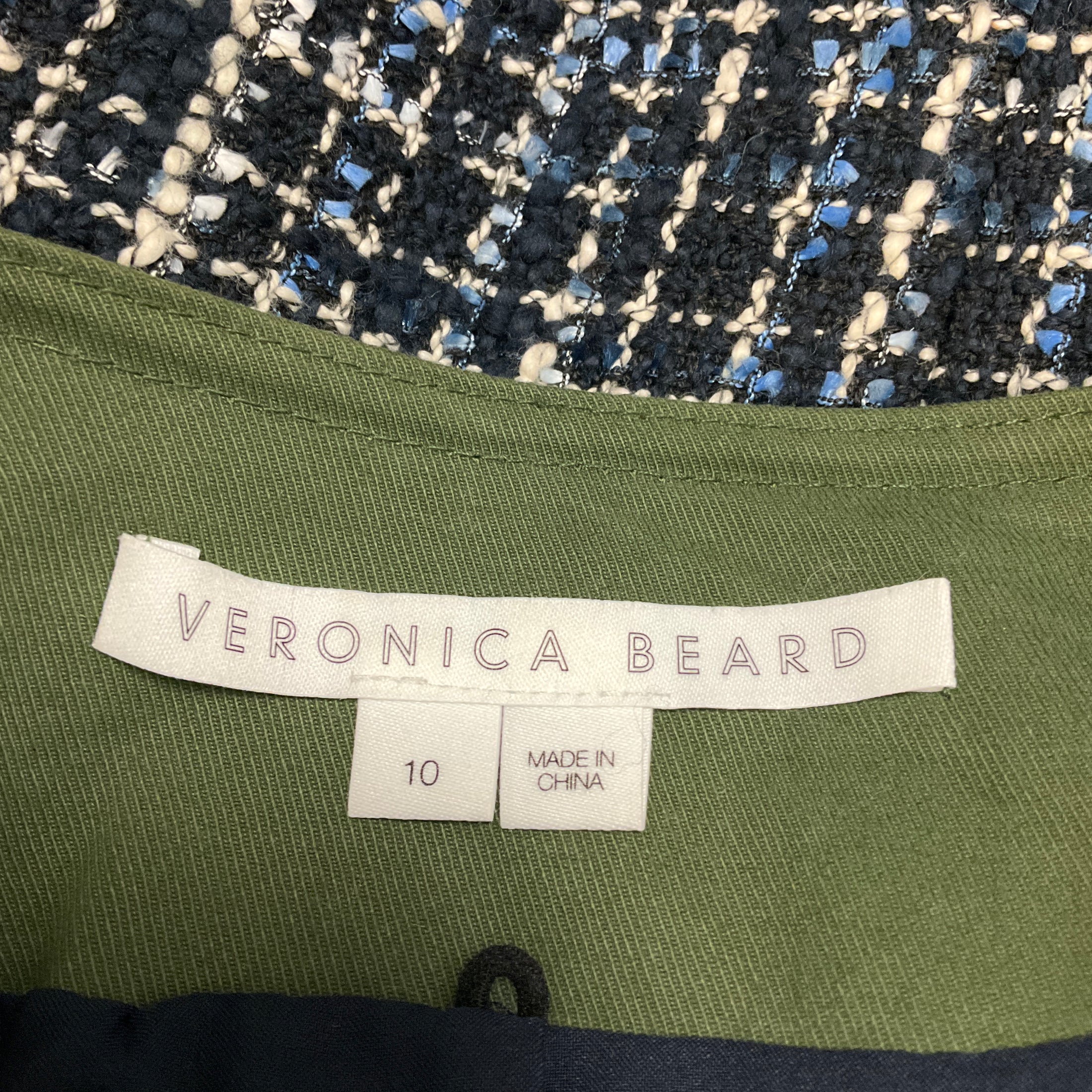 Veronica Beard Navy Multi Fielding Dickey Coat