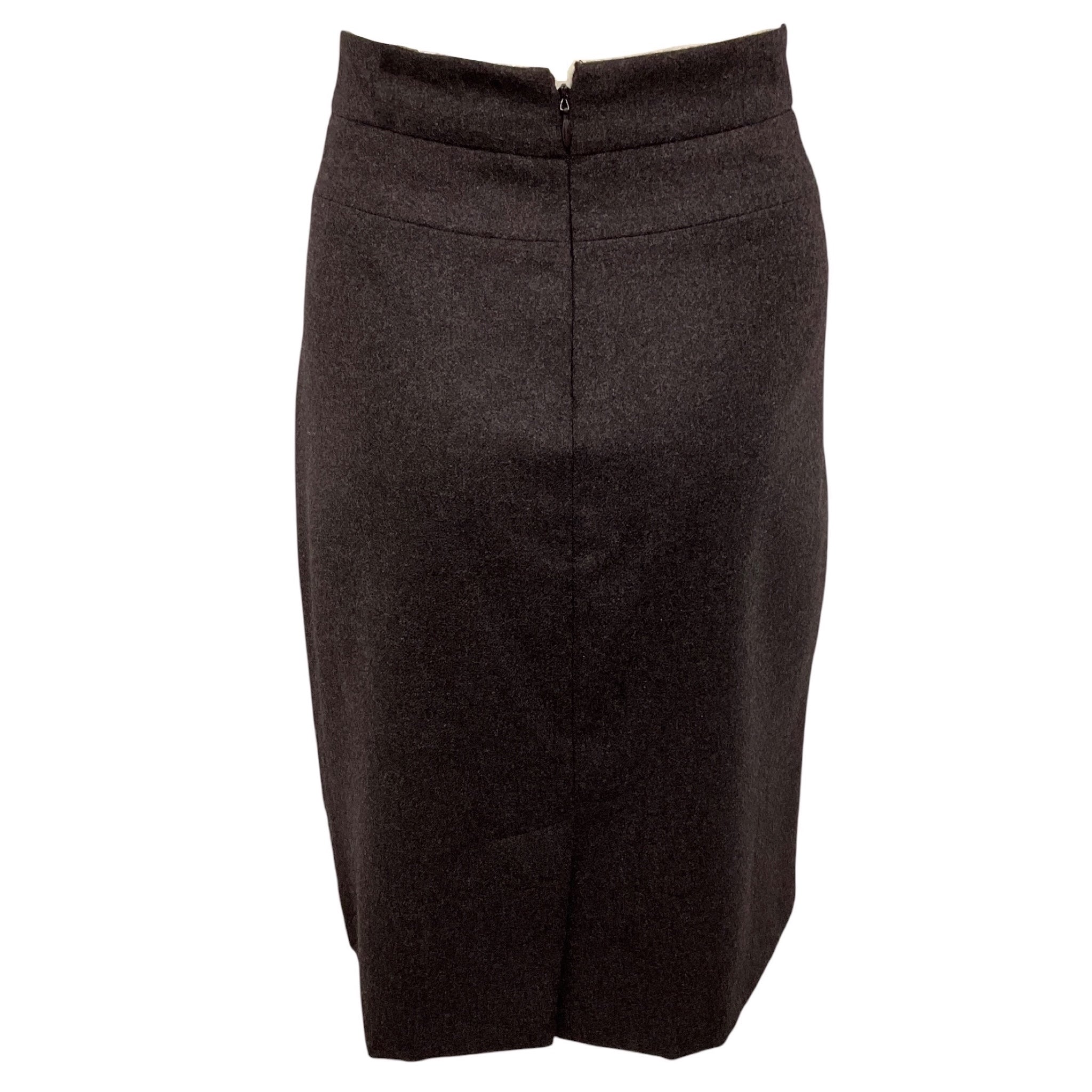 Loro Piana Dark Purple Cashmere and Silk Skirt