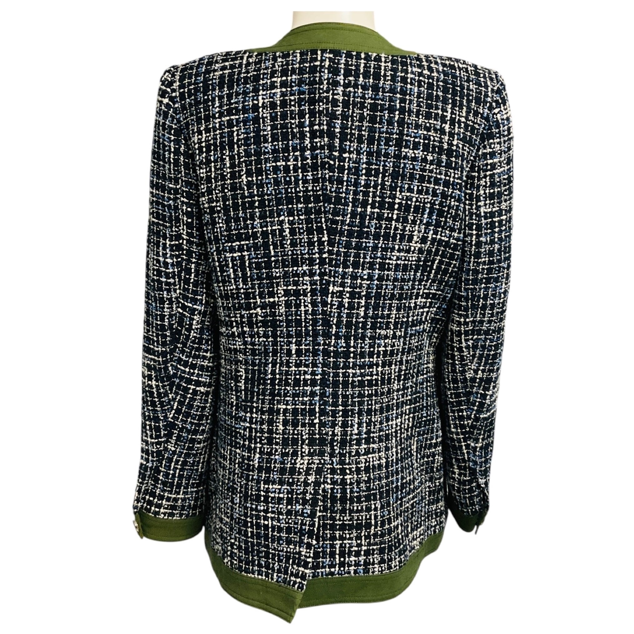 Veronica Beard Navy Multi Fielding Dickey Coat
