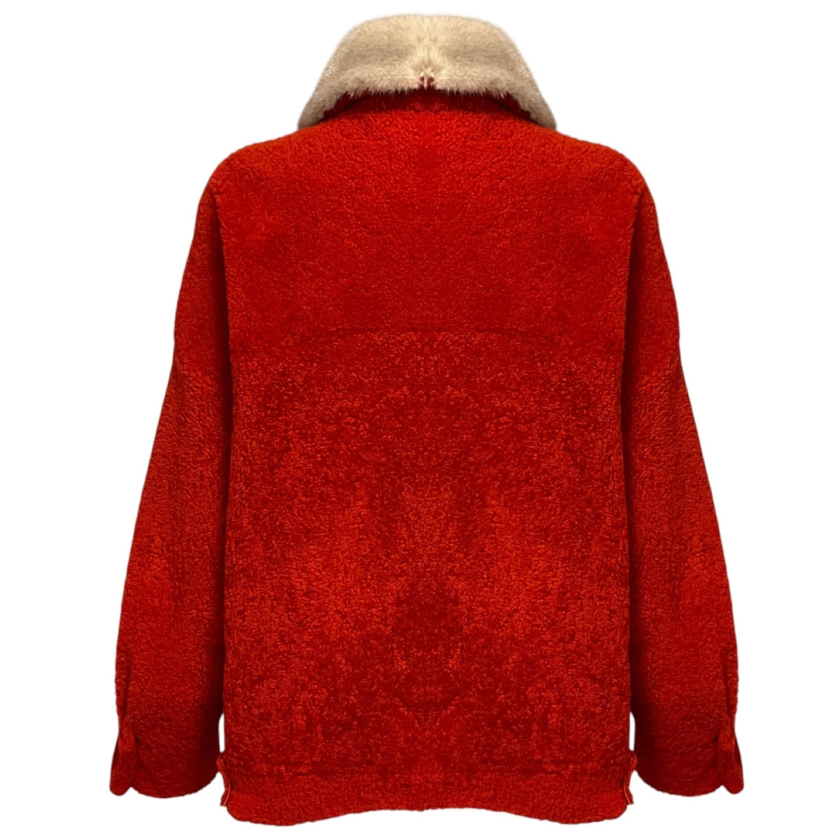 Punto Burnt Orange Lamb Shearling Jacket with Mink Fur Collar