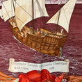 Load image into Gallery viewer, Hermes Burgundy Multi Christophe Colomb Decouvre l’Amerique Square Silk Twill Scarf
