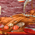 Load image into Gallery viewer, Hermes Burgundy Multi Christophe Colomb Decouvre l’Amerique Square Silk Twill Scarf
