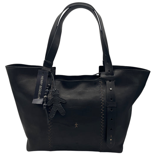 Henry Beguelin Black / Nero Large Betta Leather Tote Handbag