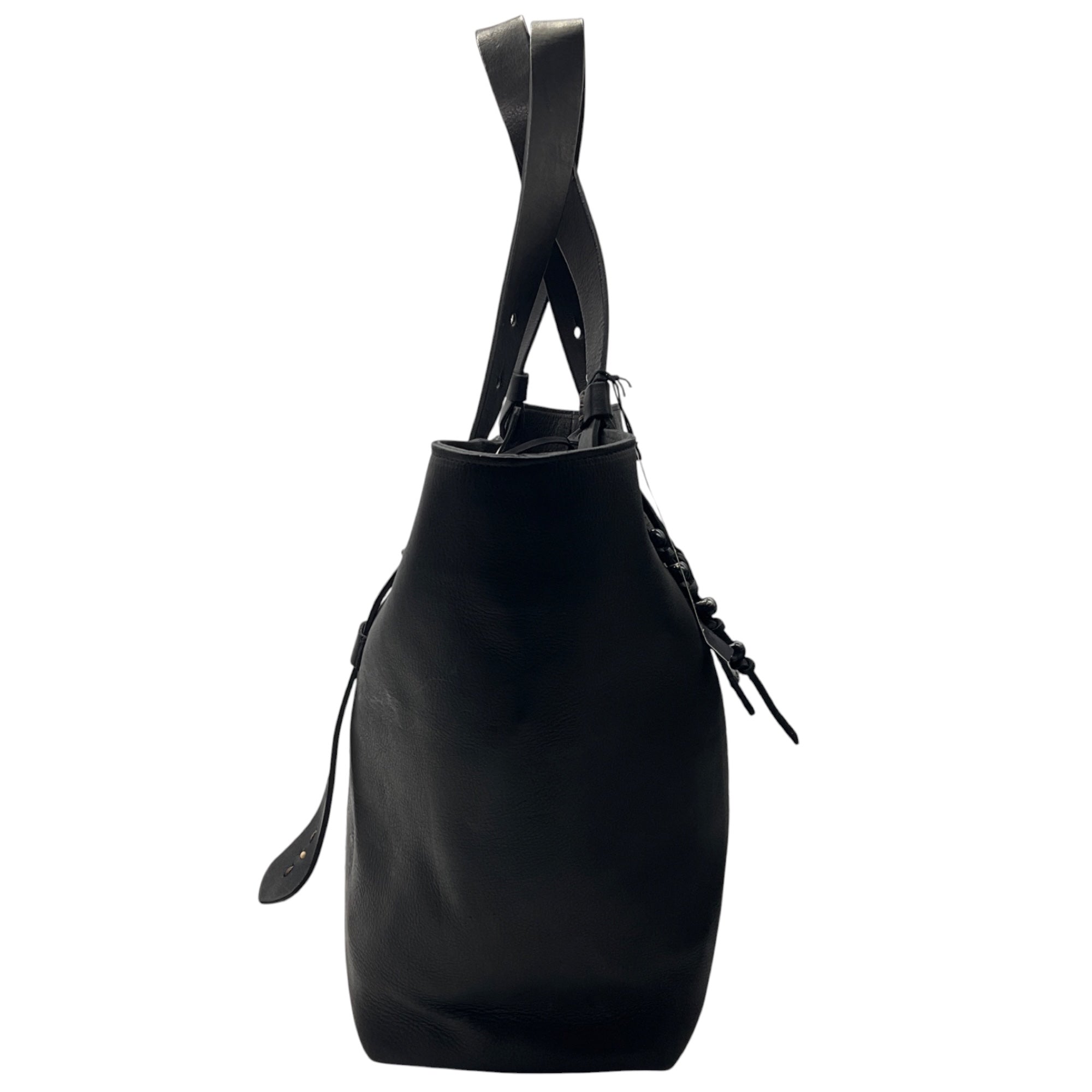 Henry Beguelin Black / Nero Large Betta Leather Tote Handbag