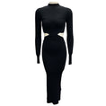 Load image into Gallery viewer, Dion Lee Black Cut Out Detail Long Sleeved Ribbed Knit Midi Dress
