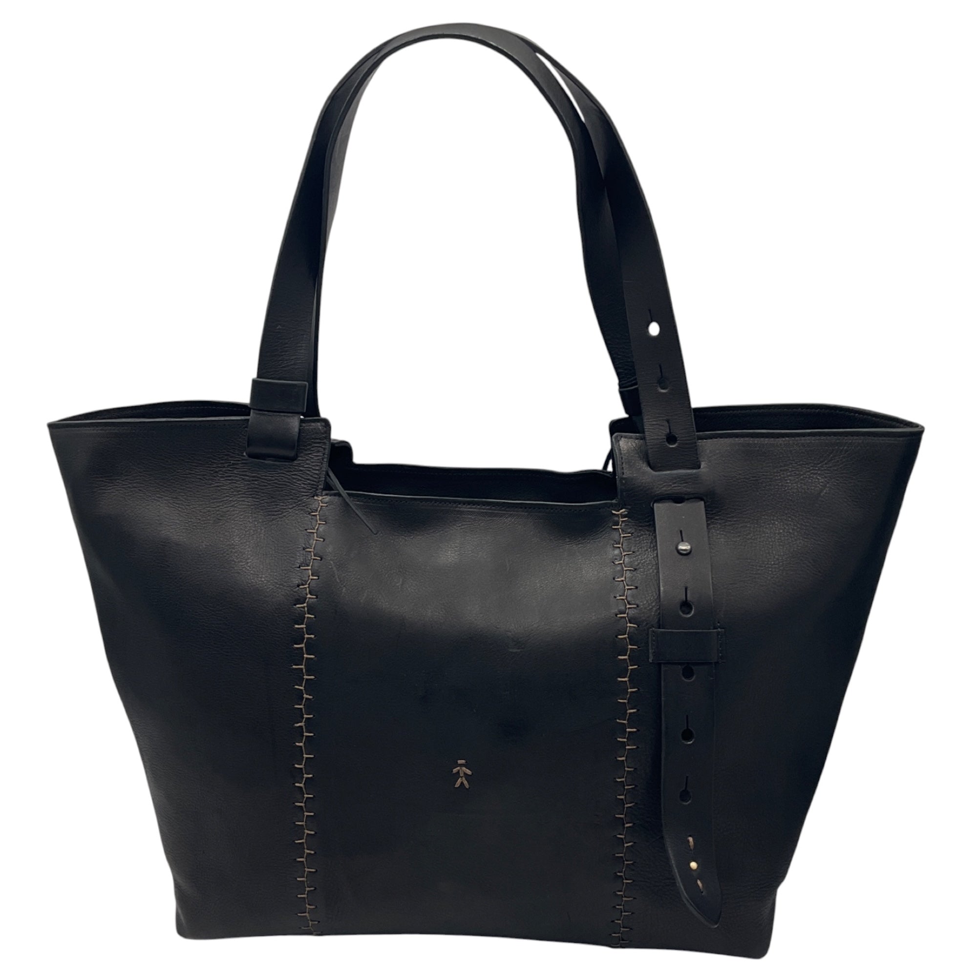 Henry Beguelin Black / Nero Large Betta Leather Tote Handbag