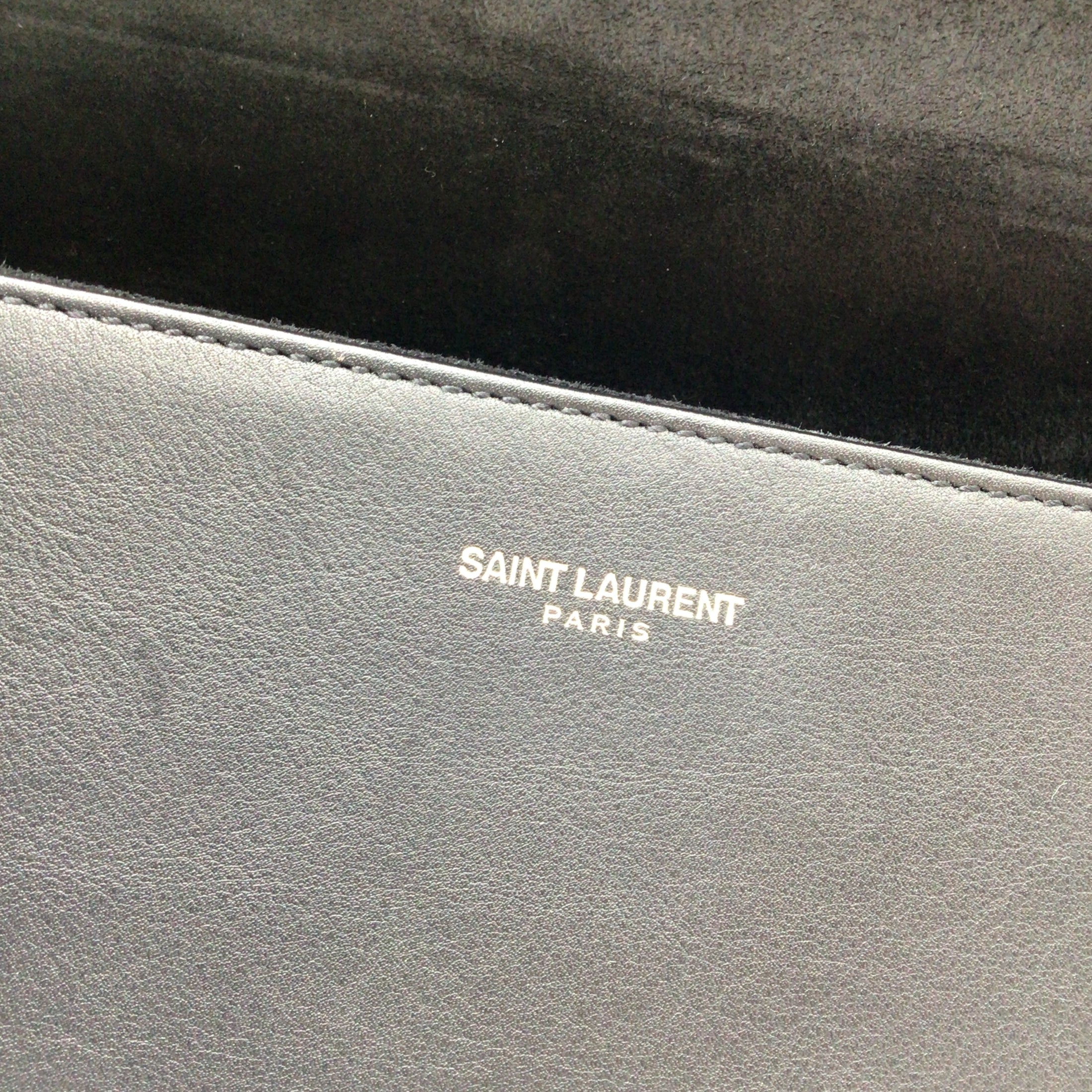 Saint Laurent Black Calfskin Leather Ligne Y Clutch Bag
