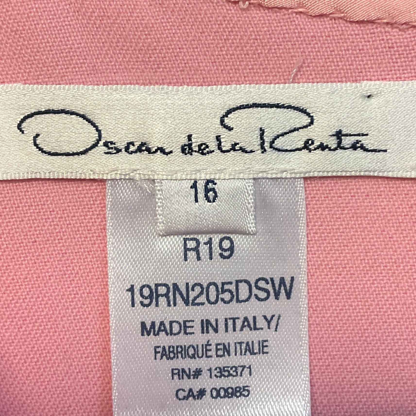 Oscar de la Renta Light Pink Long Sleeved Wool Stretch Midi Dress