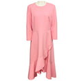 Load image into Gallery viewer, Oscar de la Renta Light Pink Long Sleeved Wool Stretch Midi Dress

