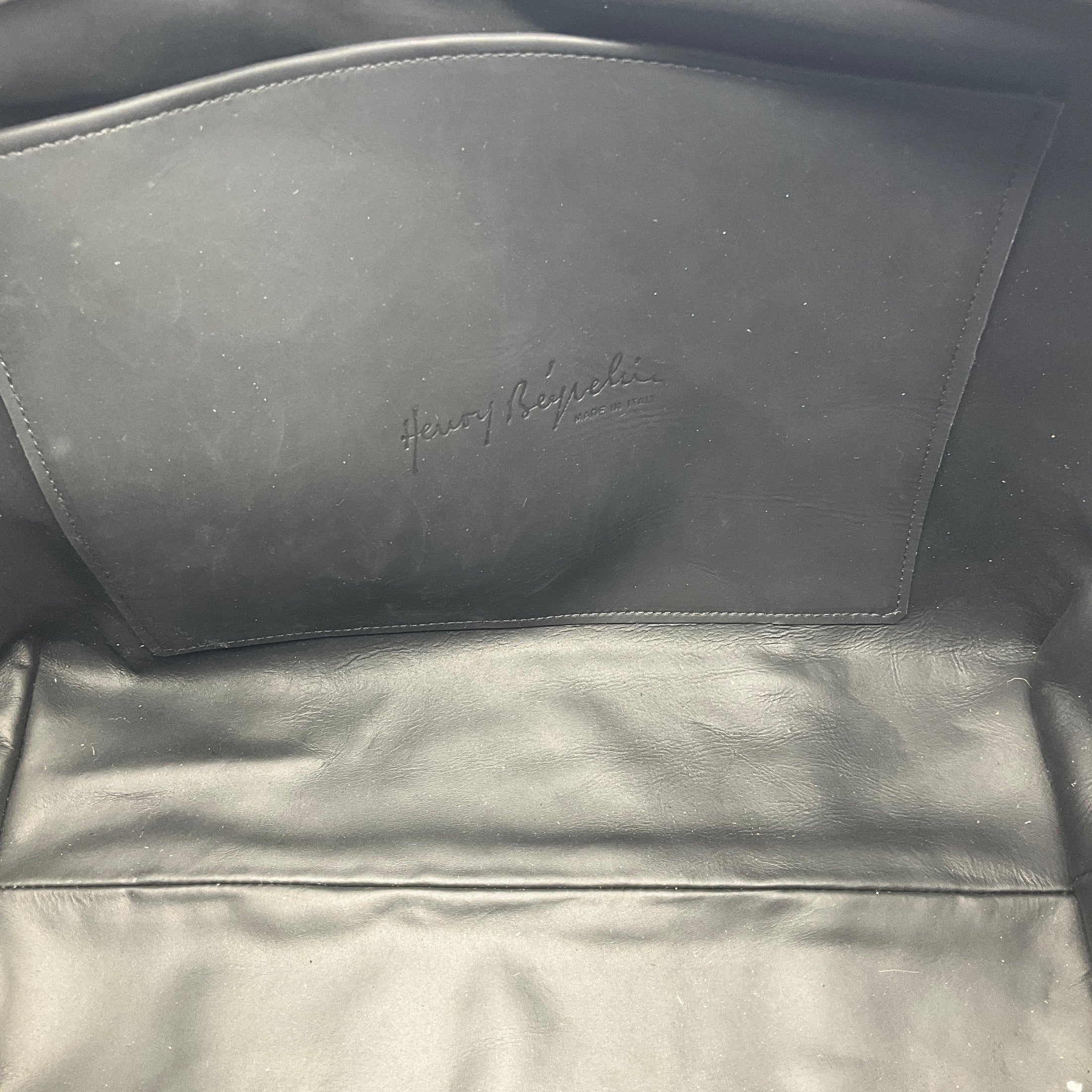 Henry Beguelin Black / Nero Large Betta Leather Tote Handbag