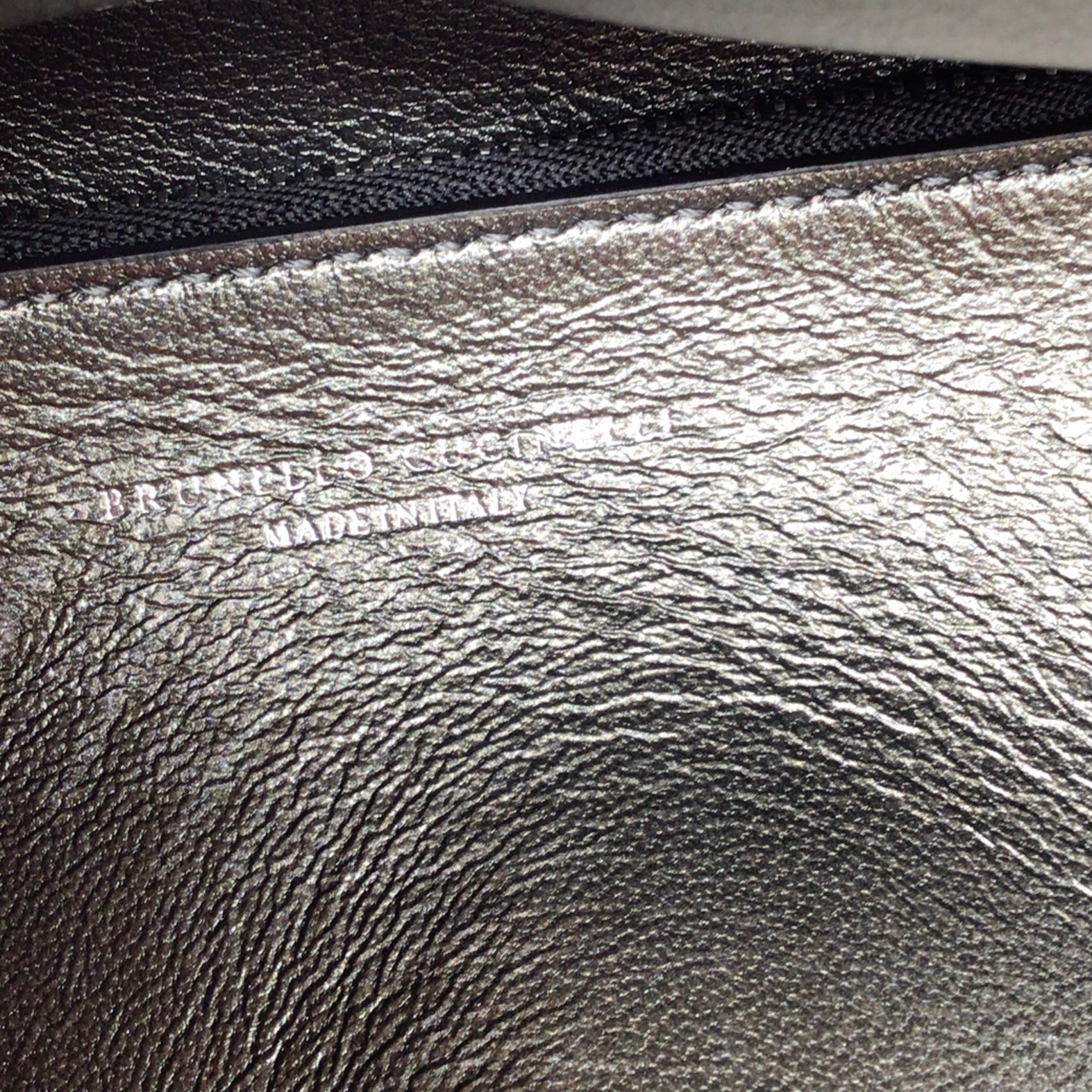 Brunello Cucinelli Grey Leather Trimmed Wool Dreamer Tote Handbag