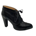 Load image into Gallery viewer, Tod's Black Patent Leather Trimmed Wingtip Lace-Up Leather Oxford Ankle Booties
