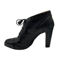 Load image into Gallery viewer, Tod's Black Patent Leather Trimmed Wingtip Lace-Up Leather Oxford Ankle Booties
