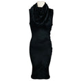 Load image into Gallery viewer, Alaia Black Sleeveless Shiny Velvet Midi Dress
