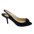 Load image into Gallery viewer, Christian Louboutin Black Open Toe Leather Slingback Heels
