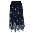 Load image into Gallery viewer, Biyan Navy Blue Floral Embroidered Mesh Tulle Midi Skirt
