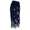 Load image into Gallery viewer, Biyan Navy Blue Floral Embroidered Mesh Tulle Midi Skirt
