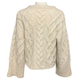 Load image into Gallery viewer, Brunello Cucinelli Ivory Long Sleeved Cable Knit Cashmere and Silk Sweater
