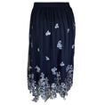 Load image into Gallery viewer, Biyan Navy Blue Floral Embroidered Mesh Tulle Midi Skirt
