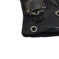 Load image into Gallery viewer, Prada Black Raso Ricamo Embellished Satin Pochette / Clutch
