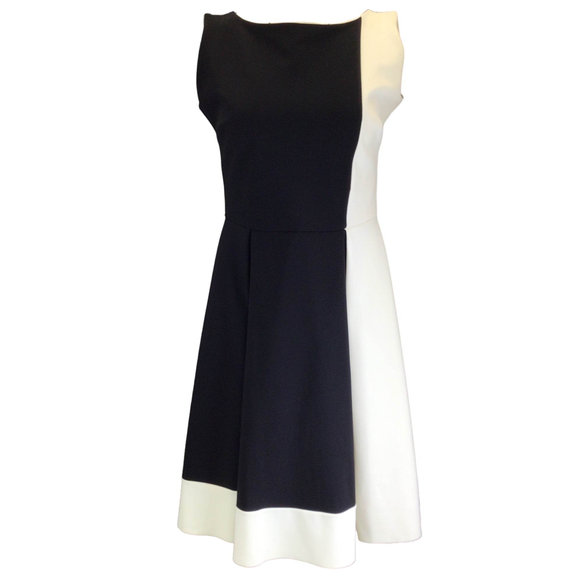 Chiara Boni La Petite Robe Black / Ivory Sleeveless Bateau Neck Nylon Dress