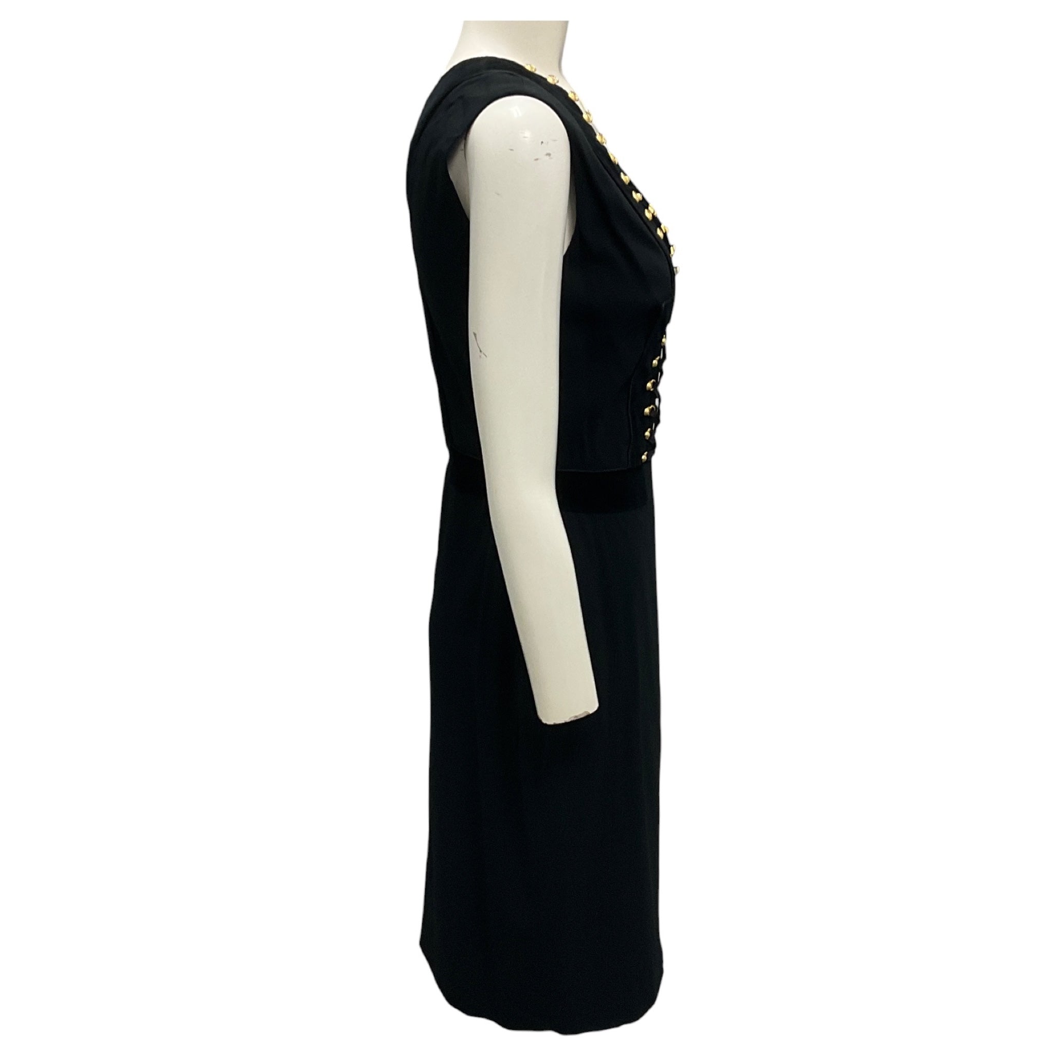Altuzarra Black / Gold Hardware Lace Up Cocktail Dress