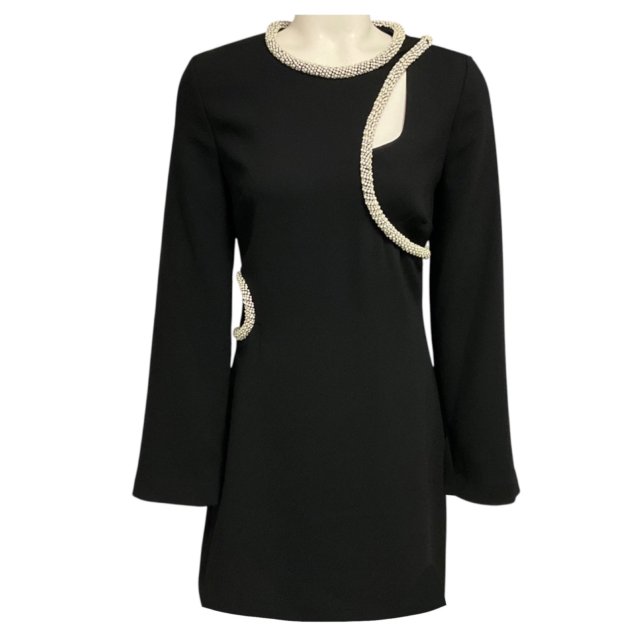 Jonathan Simkhai Black Katharine Diamante Cutout Mini Dress