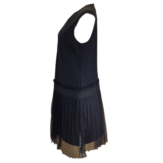 Wolford Black Mesh Detail Sleeveless Nylon Dress