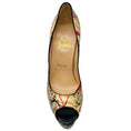 Load image into Gallery viewer, Christian Louboutin Cream / Pink Multi Python Paint Splatter Lady Peep 150 Pumps
