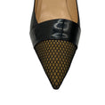 Load image into Gallery viewer, Christian Louboutin Black Mesh Detail Leather Pumps
