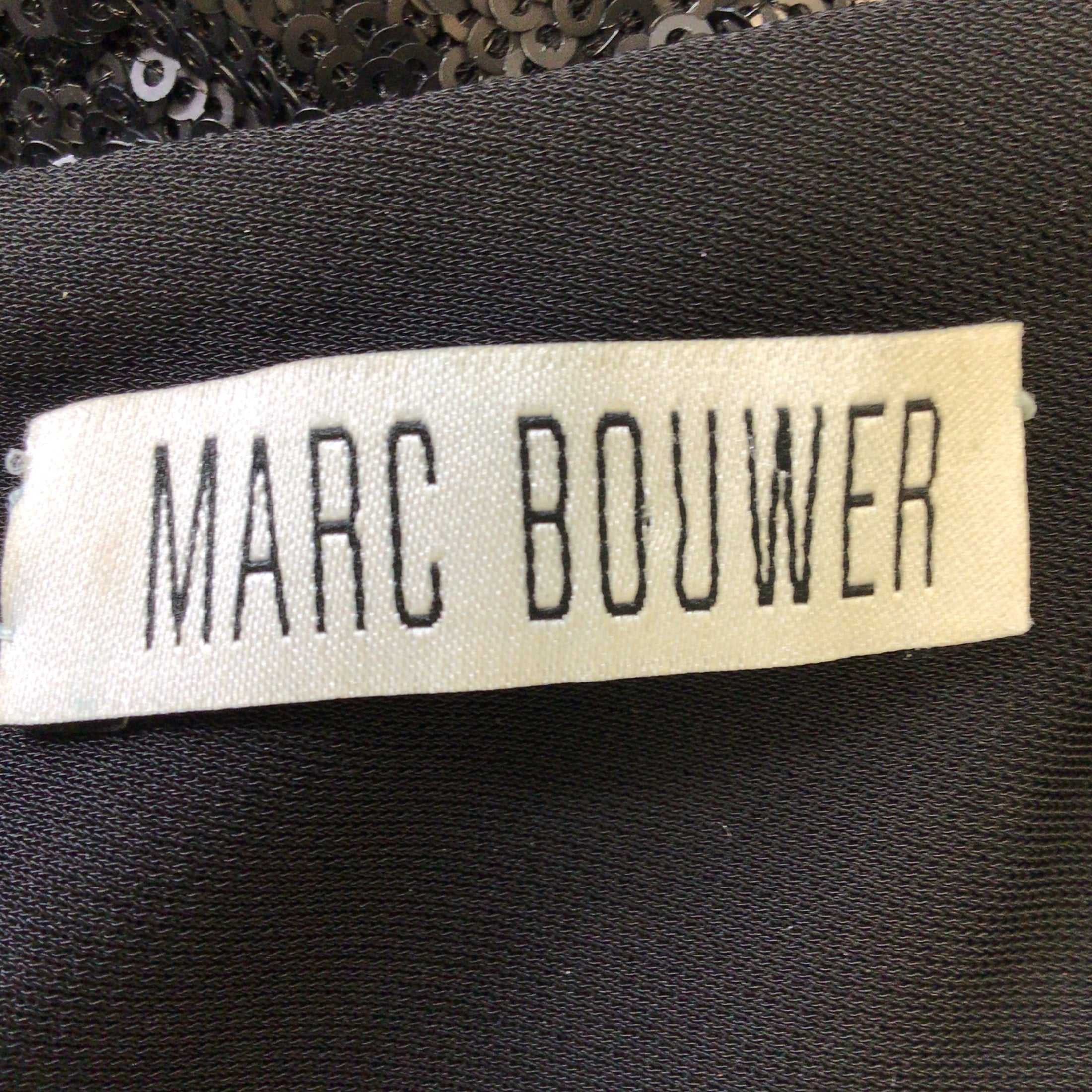 Marc Bouwer Black Sequined Halter Mini Dress
