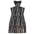 Load image into Gallery viewer, Balmain Black / Silver Crystal Embellished Zip Back Halter Mini Dress

