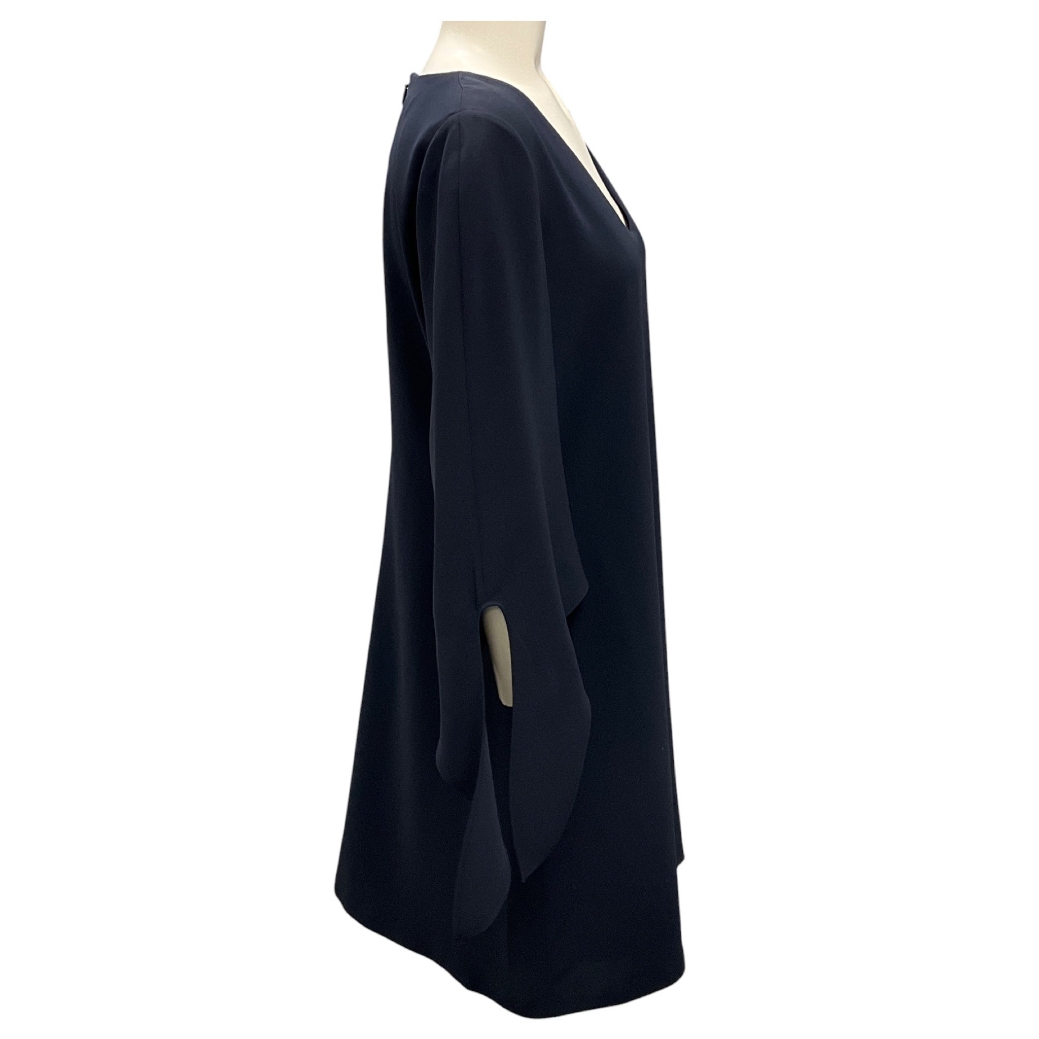 Lafayette 148 New York Ink Flutter Sleeve Crepe Dress