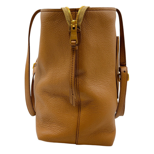 Prada Caramel Vitello Daino Leather Shopping Handbag