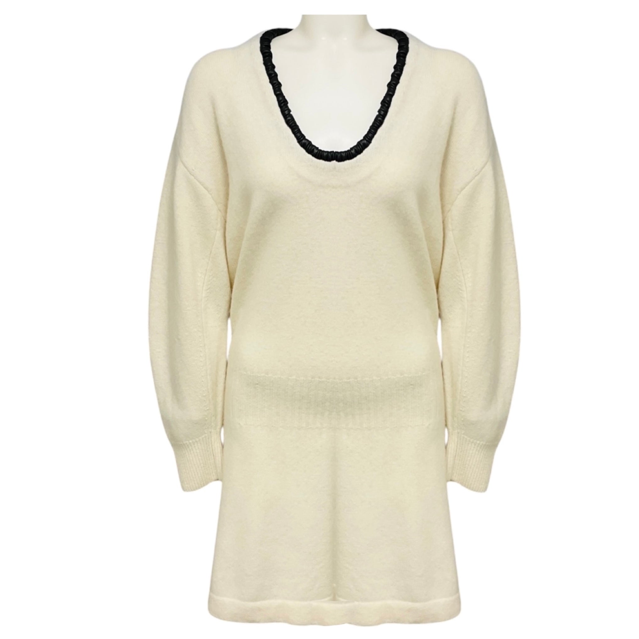 Alexis Cream Colby Fitted Wool Knit Mini Dress