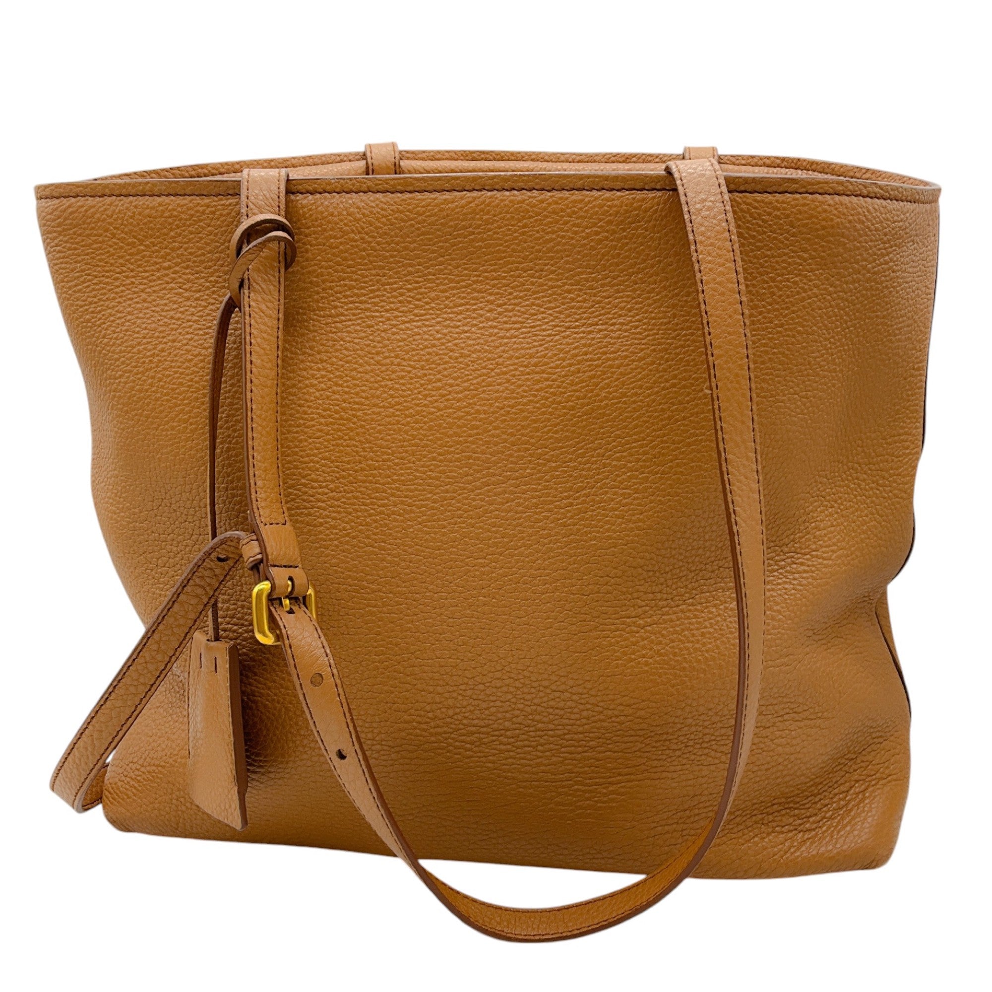 Prada Caramel Vitello Daino Leather Shopping Handbag