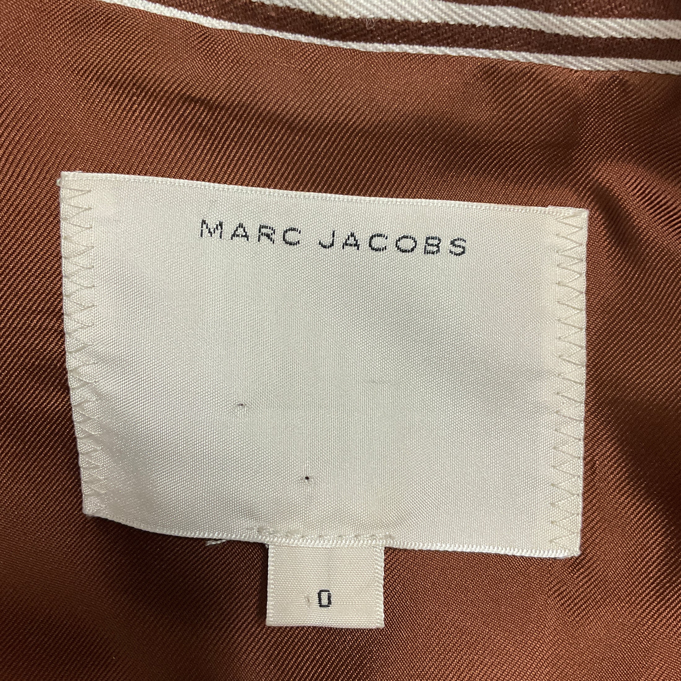 Marc Jacobs Brown / White Striped Cotton Blazer
